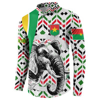 Burkina Faso Button Sweatshirt with Red Green Black Geometric Design - Wonder Print Shop