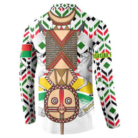 Burkina Faso Button Sweatshirt with Red Green Black Geometric Design - Wonder Print Shop