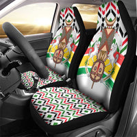 Burkina Faso Car Seat Cover with Red Green Black Geometric Design - Wonder Print Shop