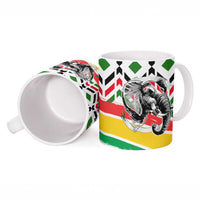 Burkina Faso Ceramic Mug with Red Green Black Geometric Design - Wonder Print Shop