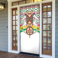Burkina Faso Door Cover with Red Green Black Geometric Design - Wonder Print Shop