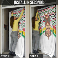 Burkina Faso Door Cover with Red Green Black Geometric Design - Wonder Print Shop