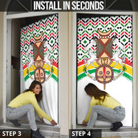 Burkina Faso Door Cover with Red Green Black Geometric Design - Wonder Print Shop
