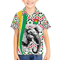 Burkina Faso Family Matching Summer Maxi Dress and Hawaiian Shirt with Red Green Black Geometric Design - Wonder Print Shop