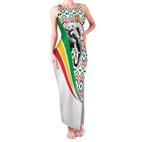 Burkina Faso Family Matching Tank Maxi Dress and Hawaiian Shirt with Red Green Black Geometric Design - Wonder Print Shop