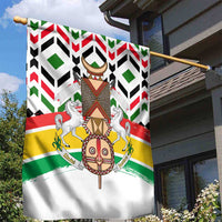 Burkina Faso Garden Flag with Red Green Black Geometric Design - Wonder Print Shop