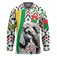 Burkina Faso Hockey Jersey with Red Green Black Geometric Design - Wonder Print Shop