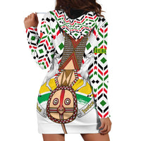 Burkina Faso Hoodie Dress with Red Green Black Geometric Design - Wonder Print Shop