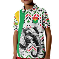 Burkina Faso Kid Polo Shirt with Red Green Black Geometric Design - Wonder Print Shop
