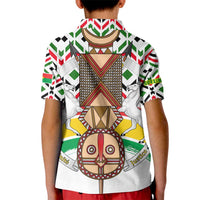 Burkina Faso Kid Polo Shirt with Red Green Black Geometric Design - Wonder Print Shop