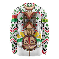Burkina Faso Long Sleeve Shirt with Red Green Black Geometric Design - Wonder Print Shop