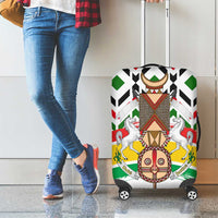 Burkina Faso Luggage Cover with Red Green Black Geometric Design - Wonder Print Shop