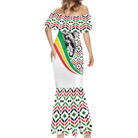 Burkina Faso Mermaid Dress with Red Green Black Geometric Design - Wonder Print Shop