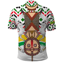 Burkina Faso Polo Shirt with Red Green Black Geometric Design - Wonder Print Shop