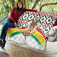 Burkina Faso Quilt with Red Green Black Geometric Design - Wonder Print Shop