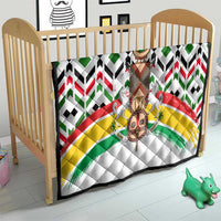 Burkina Faso Quilt with Red Green Black Geometric Design - Wonder Print Shop