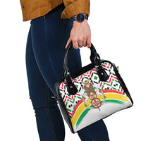 Burkina Faso Shoulder Handbag with Red Green Black Geometric Design - Wonder Print Shop