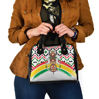 Burkina Faso Shoulder Handbag with Red Green Black Geometric Design - Wonder Print Shop