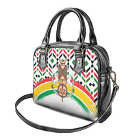 Burkina Faso Shoulder Handbag with Red Green Black Geometric Design - Wonder Print Shop
