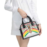 Burkina Faso Shoulder Handbag with Red Green Black Geometric Design - Wonder Print Shop