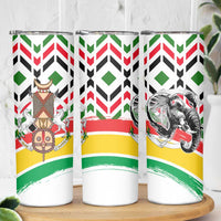 Burkina Faso Skinny Tumbler with Red Green Black Geometric Design - Wonder Print Shop