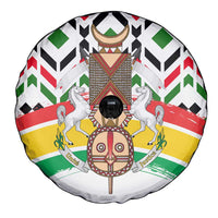 Burkina Faso Spare Tire Cover with Red Green Black Geometric Design - Wonder Print Shop