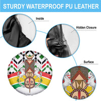 Burkina Faso Spare Tire Cover with Red Green Black Geometric Design - Wonder Print Shop