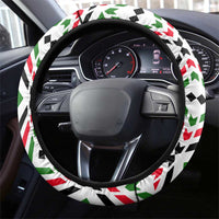 Burkina Faso Steering Wheel Cover with Red Green Black Geometric Design - Wonder Print Shop