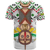 Burkina Faso T Shirt with Red Green Black Geometric Design - Wonder Print Shop