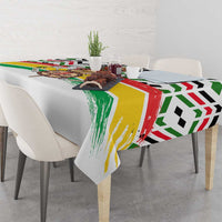 Burkina Faso Tablecloth with Red Green Black Geometric Design - Wonder Print Shop