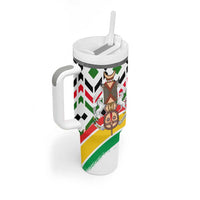 Burkina Faso Tumbler With Handle with Red Green Black Geometric Design - Wonder Print Shop