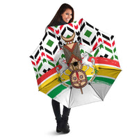Burkina Faso Umbrella with Red Green Black Geometric Design - Wonder Print Shop