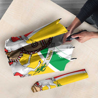 Burkina Faso Umbrella with Red Green Black Geometric Design - Wonder Print Shop