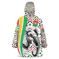 Burkina Faso Wearable Blanket Hoodie with Red Green Black Geometric Design - Wonder Print Shop