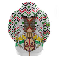 Burkina Faso Zip Hoodie with Red Green Black Geometric Design - Wonder Print Shop