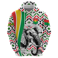 Burkina Faso Zip Hoodie with Red Green Black Geometric Design - Wonder Print Shop