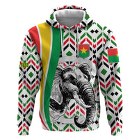 Burkina Faso Zip Hoodie with Red Green Black Geometric Design - Wonder Print Shop