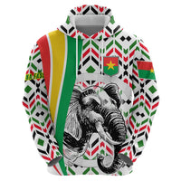 Burkina Faso Zip Hoodie with Red Green Black Geometric Design - Wonder Print Shop