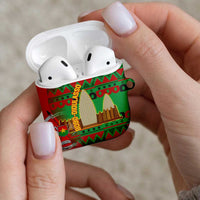 Burkina Faso AirPods Case with Red Green Tribal Design and Bobo Dioulasso Landmark - Wonder Print Shop