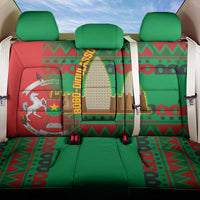 Burkina Faso Back Car Seat Cover with Red Green Tribal Design and Bobo Dioulasso Landmark - Wonder Print Shop
