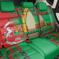 Burkina Faso Back Car Seat Cover with Red Green Tribal Design and Bobo Dioulasso Landmark - Wonder Print Shop