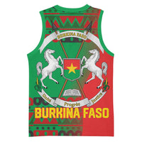 Burkina Faso Basketball Jersey with Red Green Tribal Design and Bobo Dioulasso Landmark - Wonder Print Shop