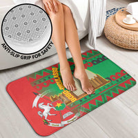 Burkina Faso Bathroom Set with Red Green Tribal Design and Bobo Dioulasso Landmark - Wonder Print Shop