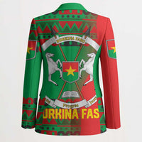 Burkina Faso Blazer with Red Green Tribal Design and Bobo Dioulasso Landmark - Wonder Print Shop