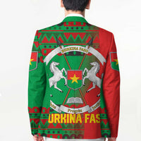 Burkina Faso Blazer with Red Green Tribal Design and Bobo Dioulasso Landmark - Wonder Print Shop
