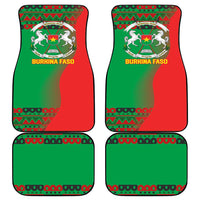 Burkina Faso Car Mats with Red Green Tribal Design and Bobo Dioulasso Landmark - Wonder Print Shop