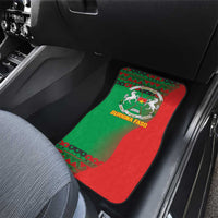 Burkina Faso Car Mats with Red Green Tribal Design and Bobo Dioulasso Landmark - Wonder Print Shop