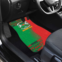 Burkina Faso Car Mats with Red Green Tribal Design and Bobo Dioulasso Landmark - Wonder Print Shop