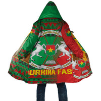 Burkina Faso Cloak with Red Green Tribal Design and Bobo Dioulasso Landmark - Wonder Print Shop