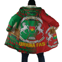 Burkina Faso Cloak with Red Green Tribal Design and Bobo Dioulasso Landmark - Wonder Print Shop